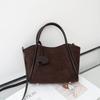 Frosted Cowhide Autumn Winter New Exquisite Handbag Basket Bucket Bag High-end Niche Single Shoulder Crossbody Women's Bag