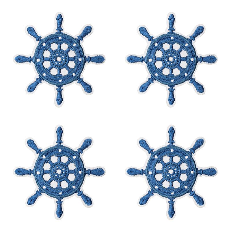 10pcs Luxury Cruise Ship Embroidery Patch Sea Trip Blue Whale Iron On Patches For Clothes Jackets Backpack Sew Stickers Badge 