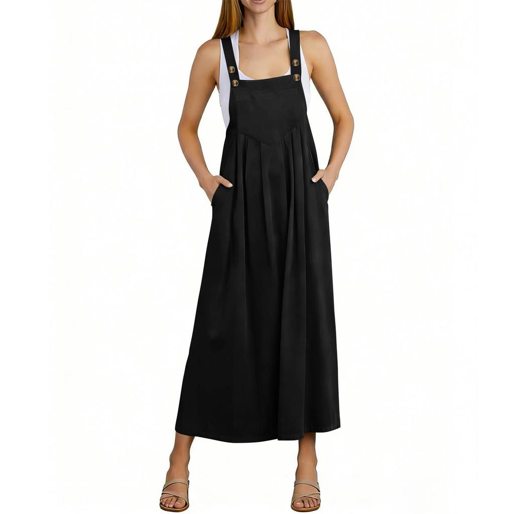 Dames Jurk, Eendelig, Kleur, Casual En Losse Pasvorm, Vintage Met Spaghettibandjes, Gemaakt Van Katoen En Linnen Mix.