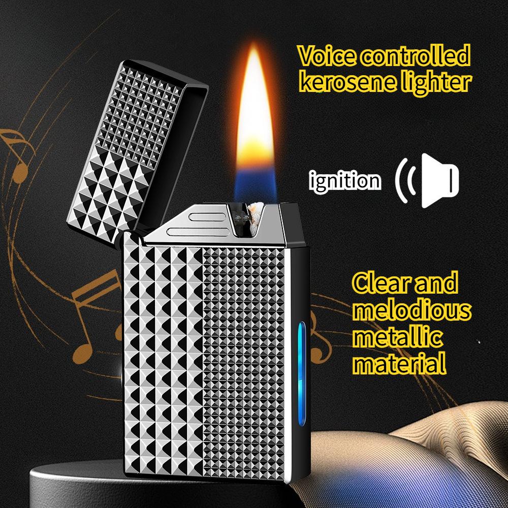 New High-end Creative Windproof Lighter Convenient Intelligent Voice Controlled Ignition Device Men's Gift