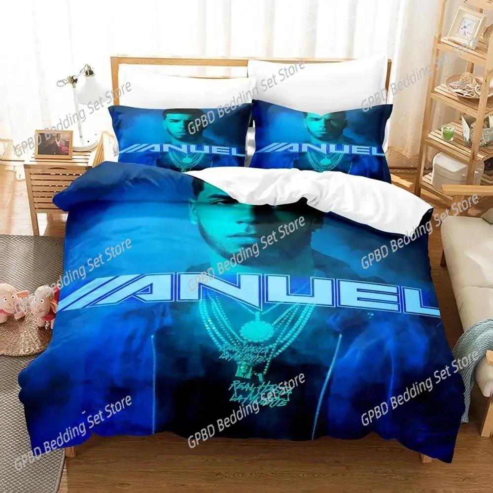 3D Print Anuel Aa Real Hasta La Bedding Set 3D Printed Suitable For Bedroom Duvet Cover Set With Pillowcases Kids Home Textile