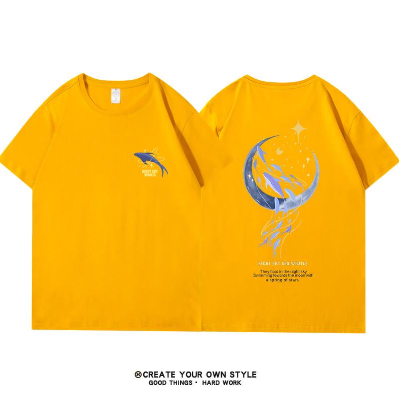 Plus Size Women's Oversize Cotton T-irt Front And Ba Print Loose Ort Sve Street Sle Cartoon We Print White Top