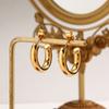 Hollow Large Hoop Earrings Women Jewelry Earring Gold Plated Stainless Steel Stylish Tarnish Free Simple CHRISTIAN Trendy 316L