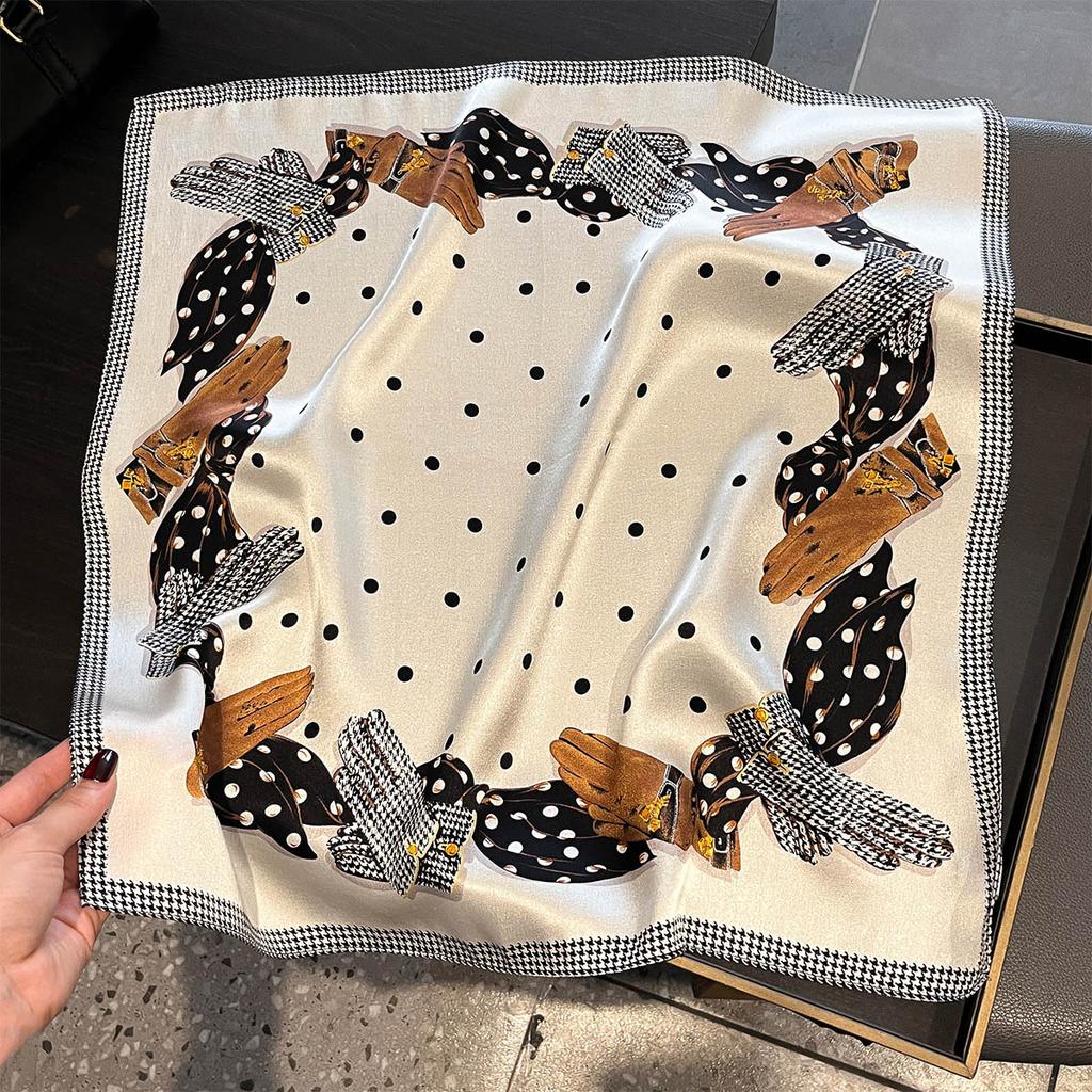 100% Natural Real Silk Scarf Women Hair Foulard Luxury High Quality Bandana Square Headband Hijab Print Poncho Scarves Pashmina