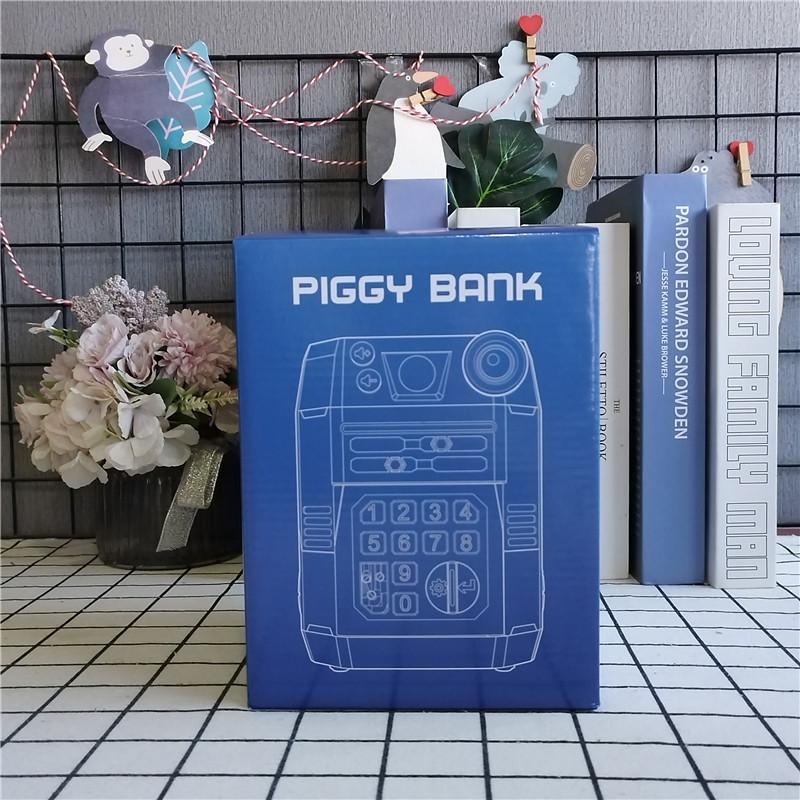 Adjustable Volume Face Recognition Piggy Bank with Password and Automatic Money Rolling for Kids
