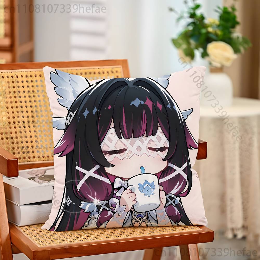 Genshin Impact Columbina Pillow Case Plush Pillow Cases Home Decoration Pillow Cover for Sofa Bed Chair Living Room