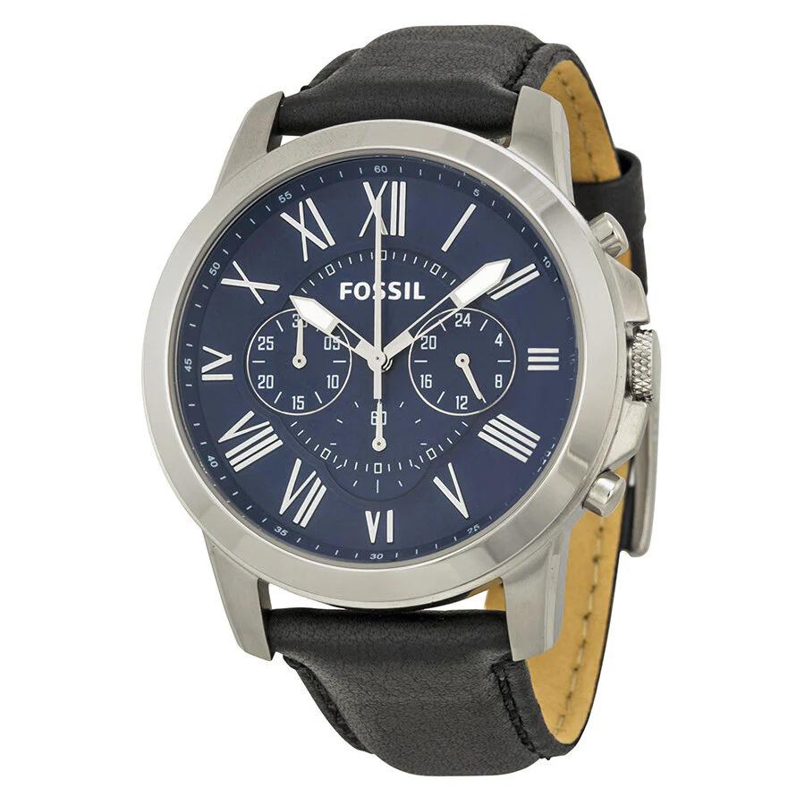 Fossil Men's Chronograph Watch - Leather Strap, Three Dial, Business Casual Daily Wear FS4990