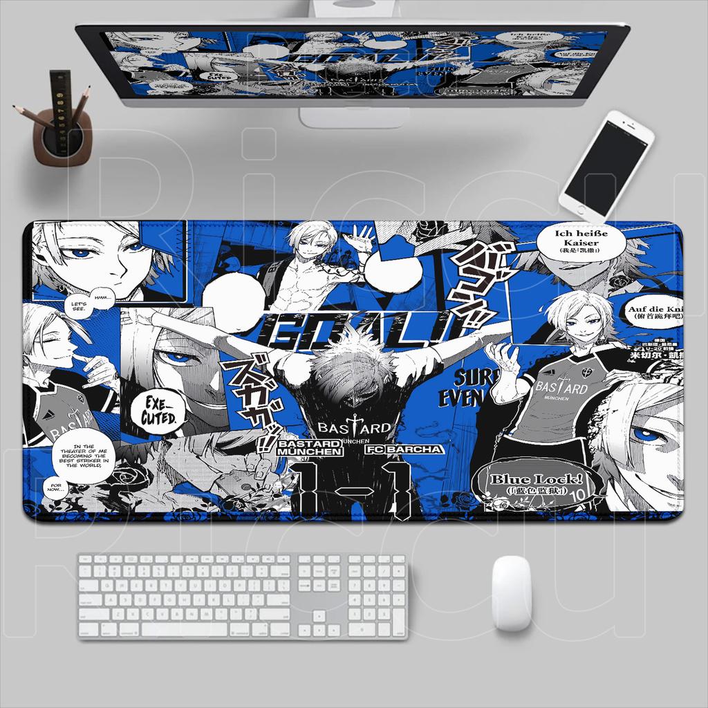 Hot Anime Blue Lock Mousepad HD Printing Computer Gamers Locking Edge Non-slip Rubber Mouse Pad XXL 90x40cm Keyboard PC Desk Pad