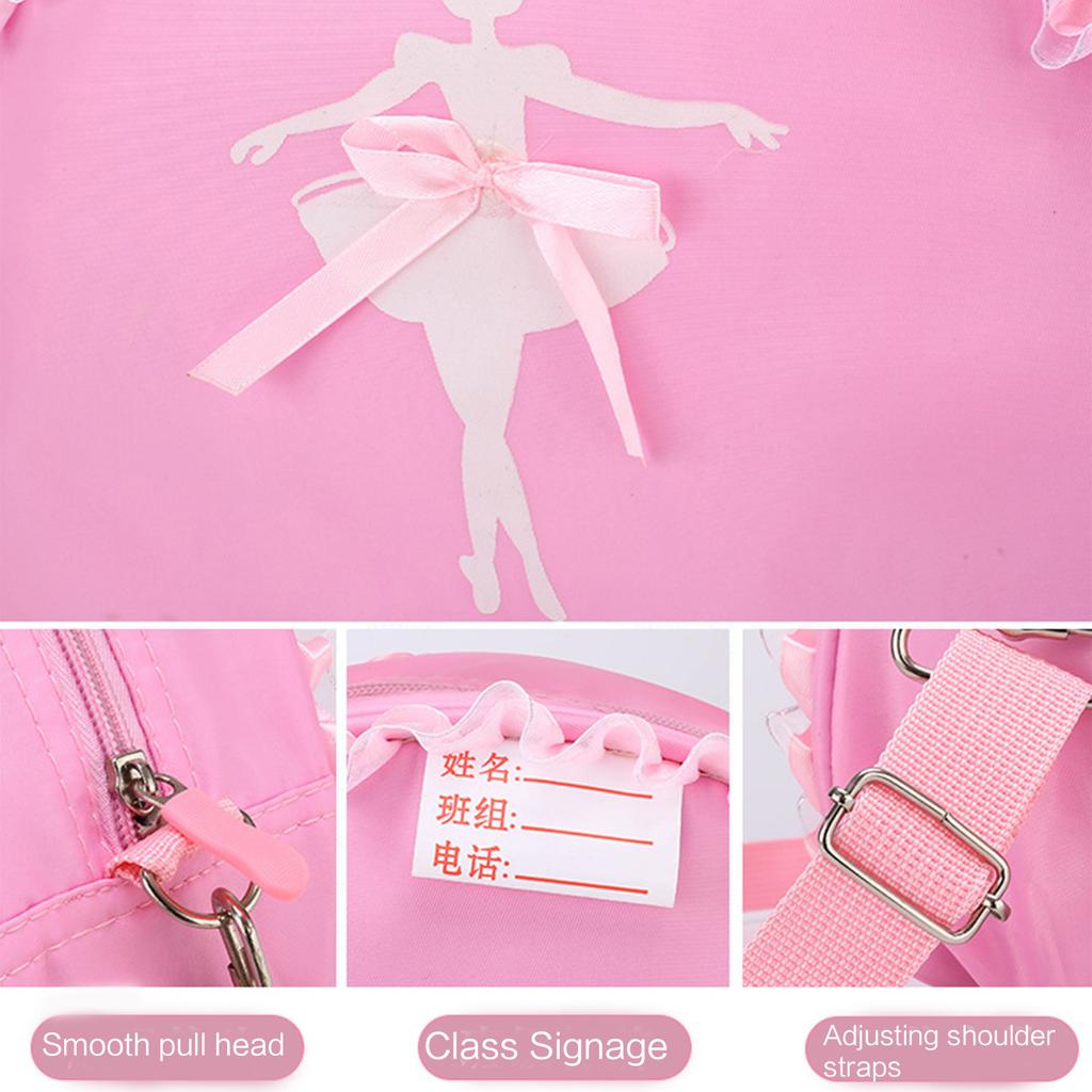 Ballet Dance Bag Sweet Ruffle Lace Handbag Waterproof Princess Shoulder Bag Women Girls Latin Dance Crossbody Backpack