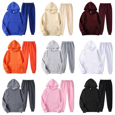 Women's Fashion Solid Sets Warm Hoodie Sweatshirts and Long Pant Loose Ladies Sport Suit Tracksuit Sportwear Two Piece Sets Outfit Playsuit