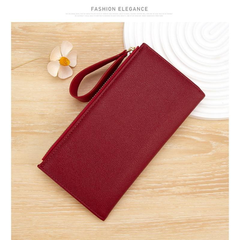 Stylish and Simple Women's Long Wallet with Draw Card, Two Fold Zipper, Change Bag, Card Bag, Wallet.