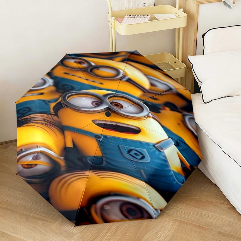 1PC Minion Invasion Automatic Umbrella - Suitable Travel Outdoor Portable Umbrella Birthday Gift Daily Essentials
