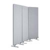 2FT Room Divider 3 Panels PET Polyester Soundproof Privacy Screen Grey