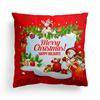 Christmas Cartoon Print Pattern Cushion Cover Home Living Room Sofa Decoration Square Polyester Throw Pillow Cover 45x45cm