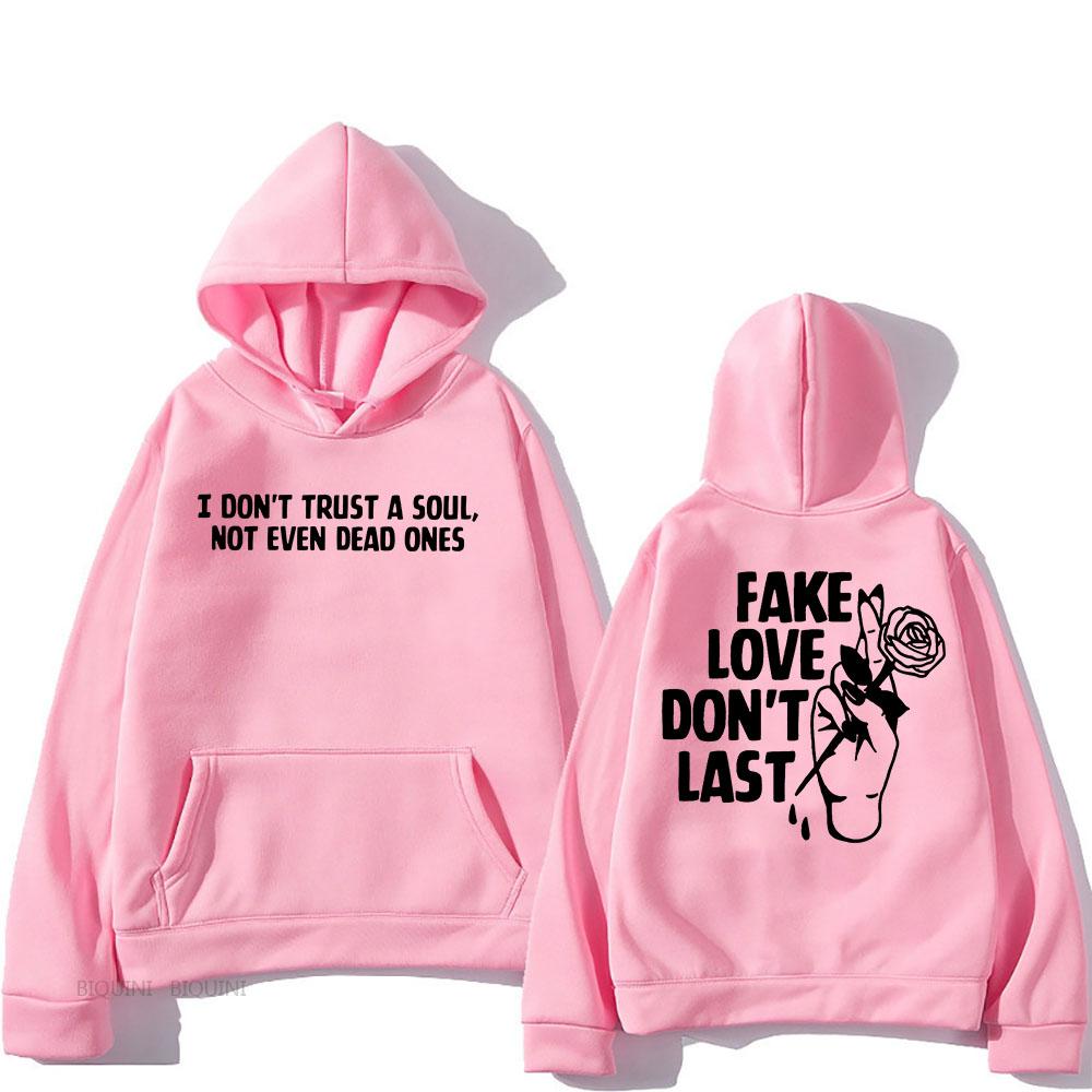Fake Love Don't Last Hoodies Rapper Mgk Machine Gun Kelly Sweatshirts for Men/Women Hip Hop Graphic Printing Pullovers Hooded