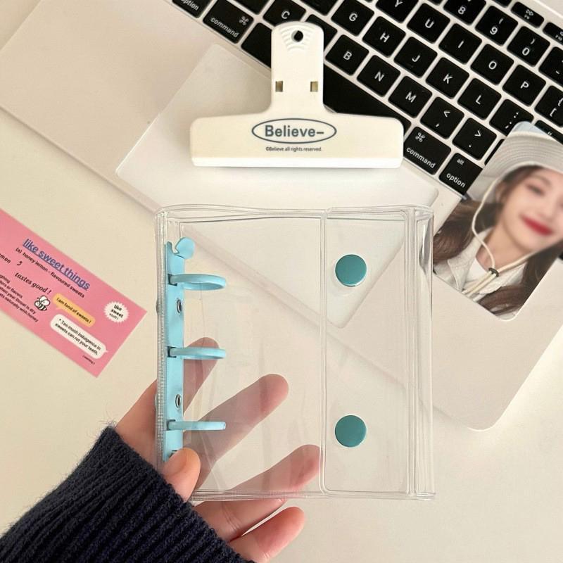 3-Zoll Transparenter Foto-Karten-Ordner Kpop Mini-Fotoalbum Idol-Fotokartenhalter Loseblatt-Idol-Kartenhülle Buch