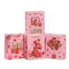 12pcs Valentines Day Gift Tote Bags Pink Hearts and Balloons Paper Present Bags Romantic Party Favor Shopping Bags