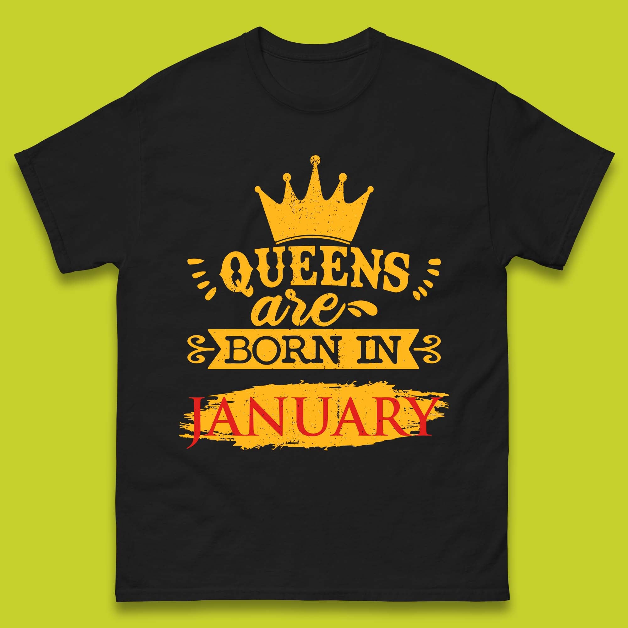 Queens Are Born In January Mens T-Shirt Womens Tops Tees 2XL