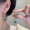 Zircon Golden Bamboo Jade Bead Pendant Earrings For Women Fashionable Personalized Daily Accessory Party  Birthday Gifts