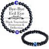 Evil Eye Protection Black Onyx Beaded Bracelet Natural Stone Handmade Demon Eyes Lucky Yoga Meditation Jewelry