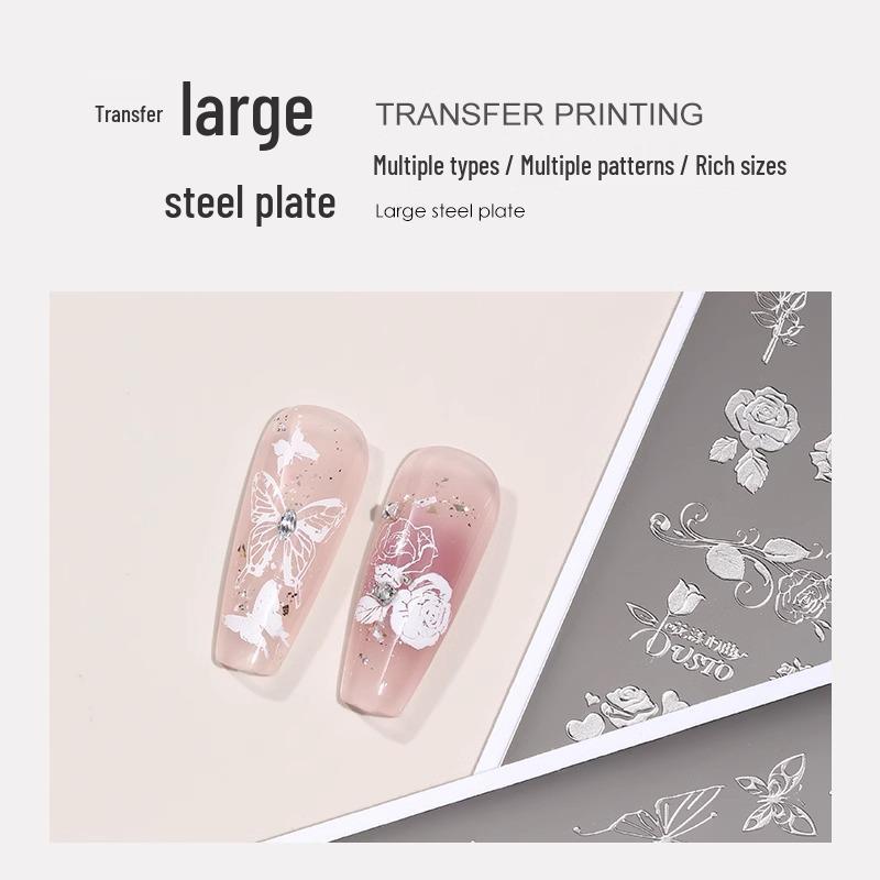Nail Art Stamping Set: Transparent Silicone Stamper with Butterfly and Christmas Patterns