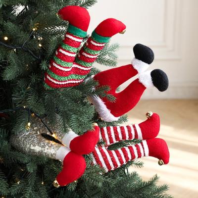 Nieuwe Grote Kerstelf Figuur Been Ornament Kerstman Benen Kerstboom Decoraties Elf Been Boom Topper Nieuwjaar Decoratie