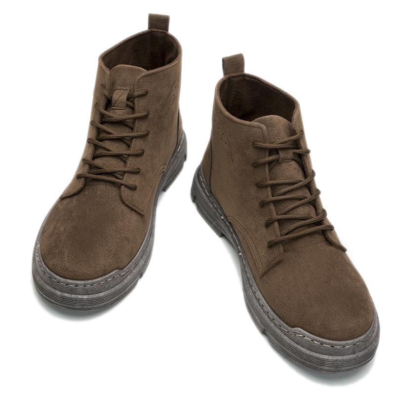 New Warm Men's Shoes for Autumn and Winter Mid-top Martin Boots for Work Boots for Men's Shoes Breathable Thickened Men's Boots