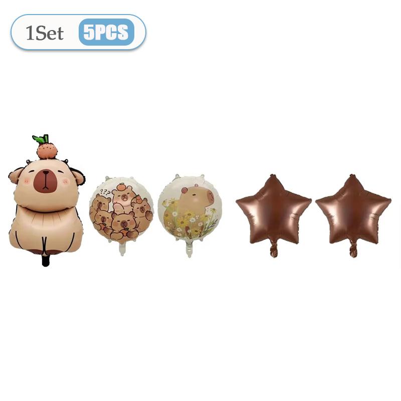 

5-50 шт. кавайный мультфильм капибала капибара тема фольгированные шары набор для взрослых детей день рождения воздушные шары принадлежности детские подарки детский душ 18inch