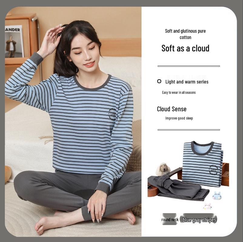 Termounderställ för barn: Bomullsunderställspyjamas för pojkar och flickor för höst och vinter