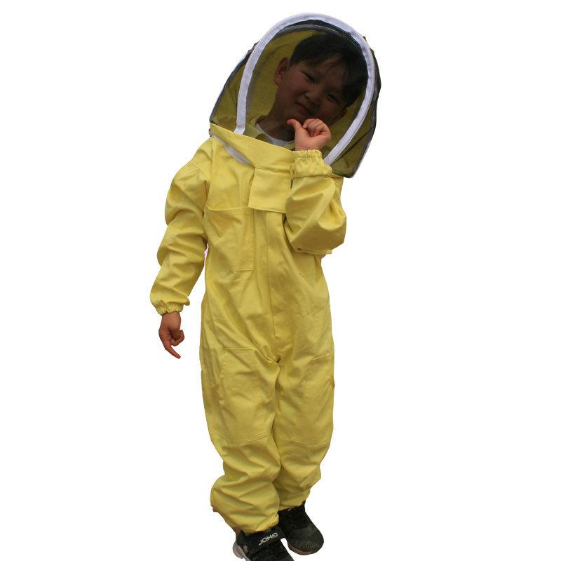 New Professional Ventilated Full Body Beekeeping Bee Keeping Suit with Leather Gloves Green Color Child Beekeeping Protective (as the picture,M)