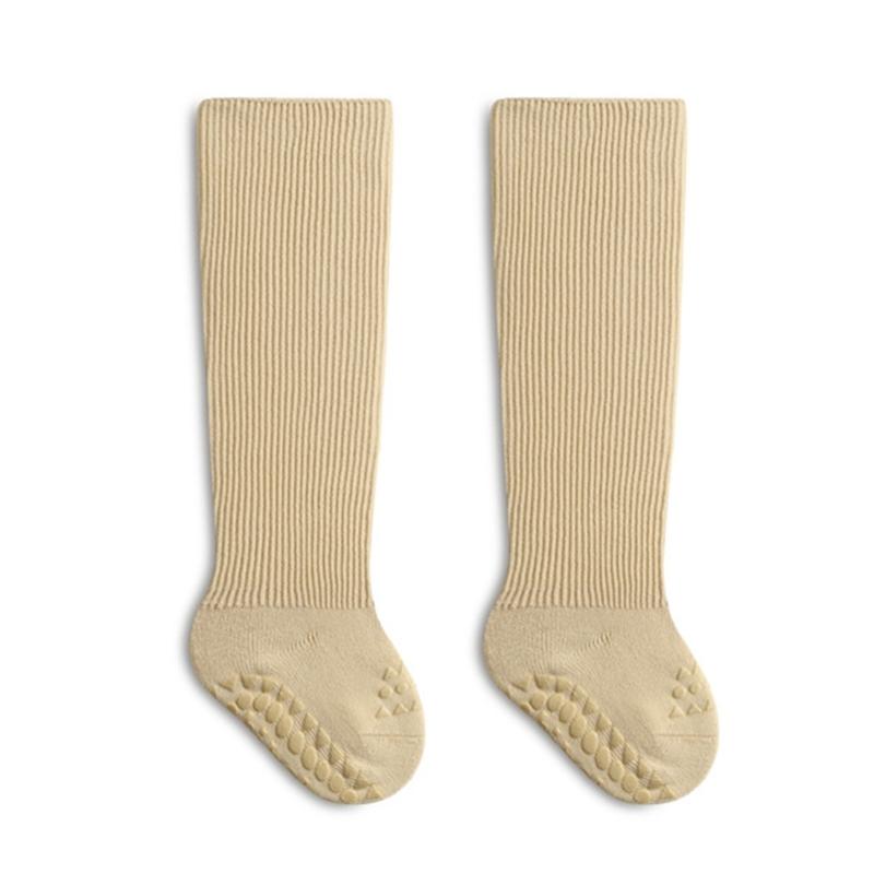 Anti-Rutsch Boden Socken für Kleinkind Mädchen Jungen Unisex Überknie Socken Säugling gekämmte Baumwolle Gummisohlen Socken für Innen
