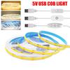5V USB ON/OFF/Touch Dimmerable COB Strip 320Leds White 3000K 4000K 6000K Home Decor Cabinet Lamp Flexible Ribbon Rope LED Light