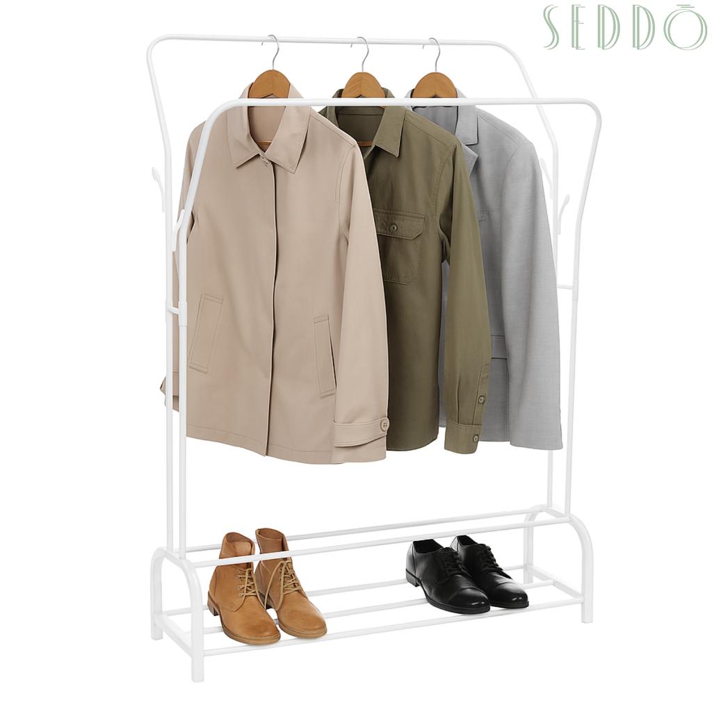 Shelf Metal Hanger Stable Durable Standing Hall Wardrobe