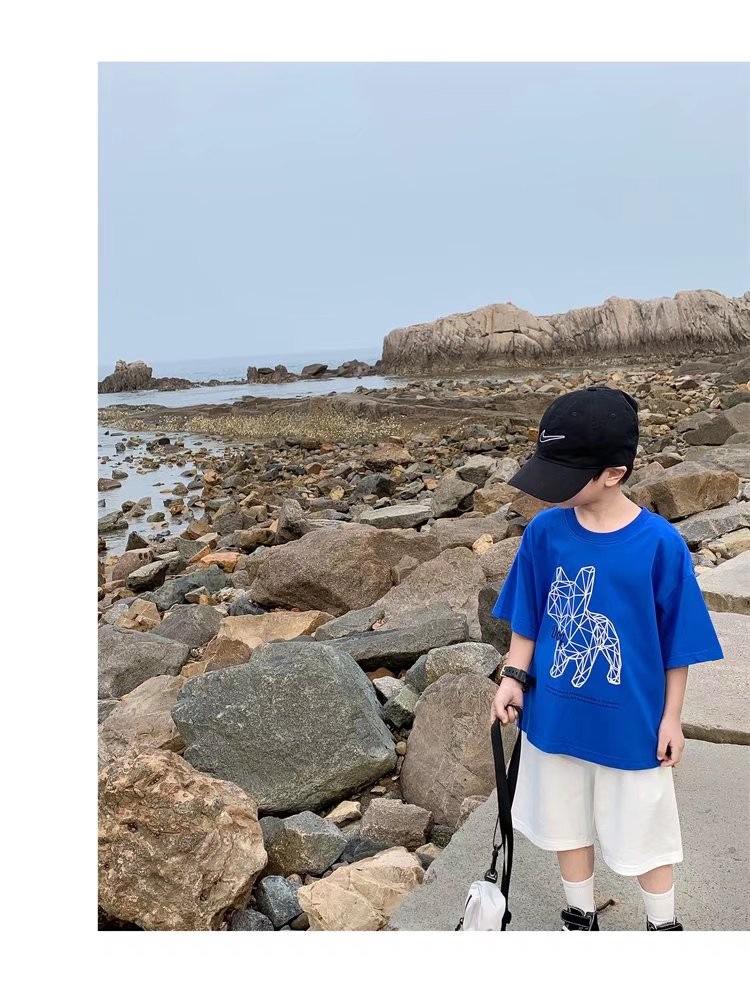 Kinder Freizeit Kurzarm T-Shirt: Sommer-Top für Jungen im koreanischen Stil mit Rundhalsausschnitt