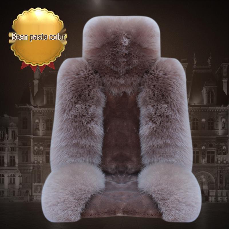 One-Piece Wool Car Seat Cushion - Plush Fur Winter Pad