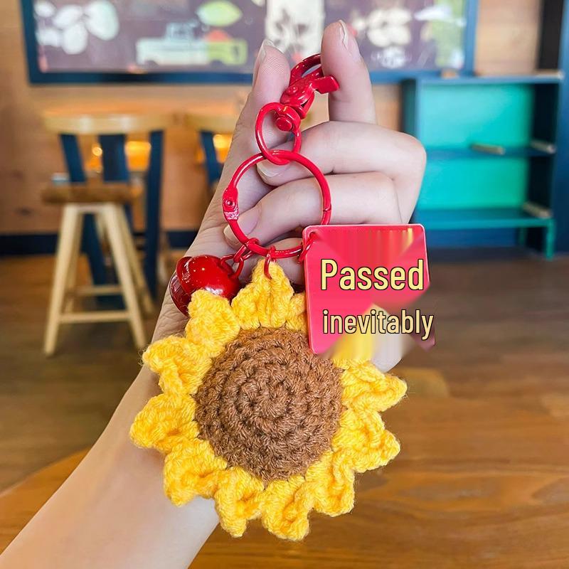 Sunflower Gold Keychain Pendant: Inspirational Graduation Gift for Exams