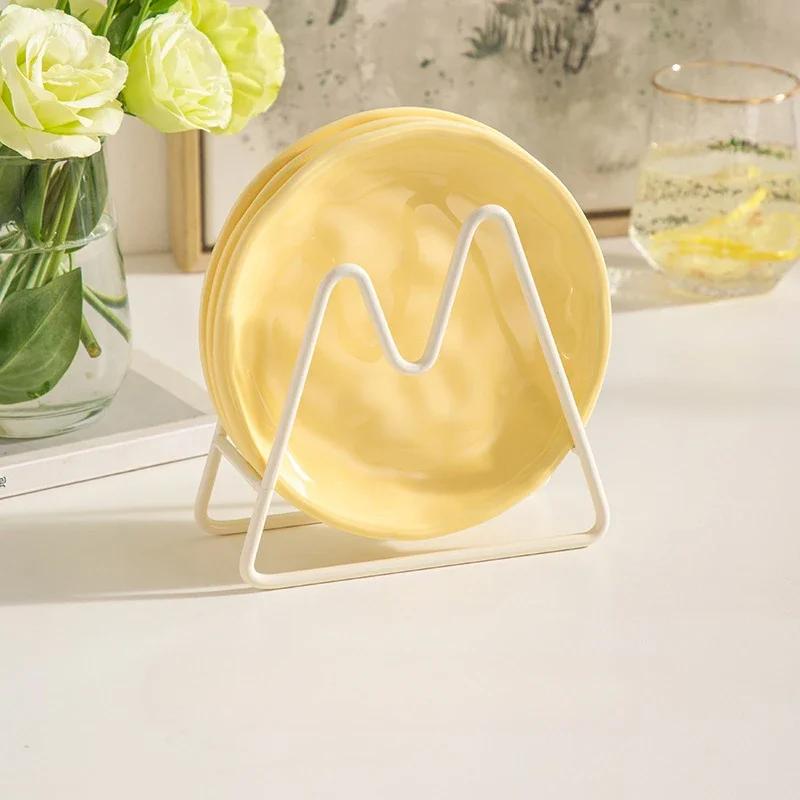 Cream Luxury Plate Bone Dish Household Food Grade Ceramic Snack Cake Dining Table Storage Decoration Ins