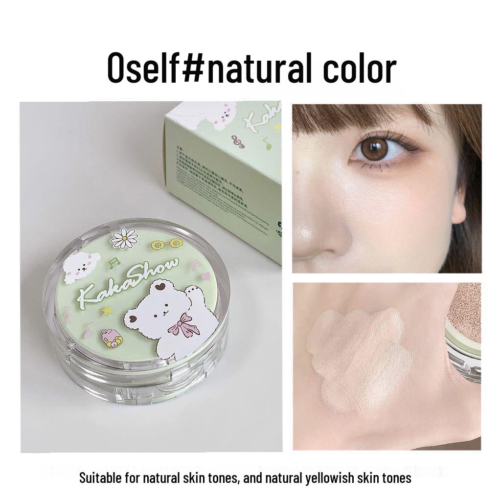 Kakashow Little Bear Cushion Foundation: Creamy, Waterproof, Long-Lasting BB Cream with Refill for Flawless Skin.