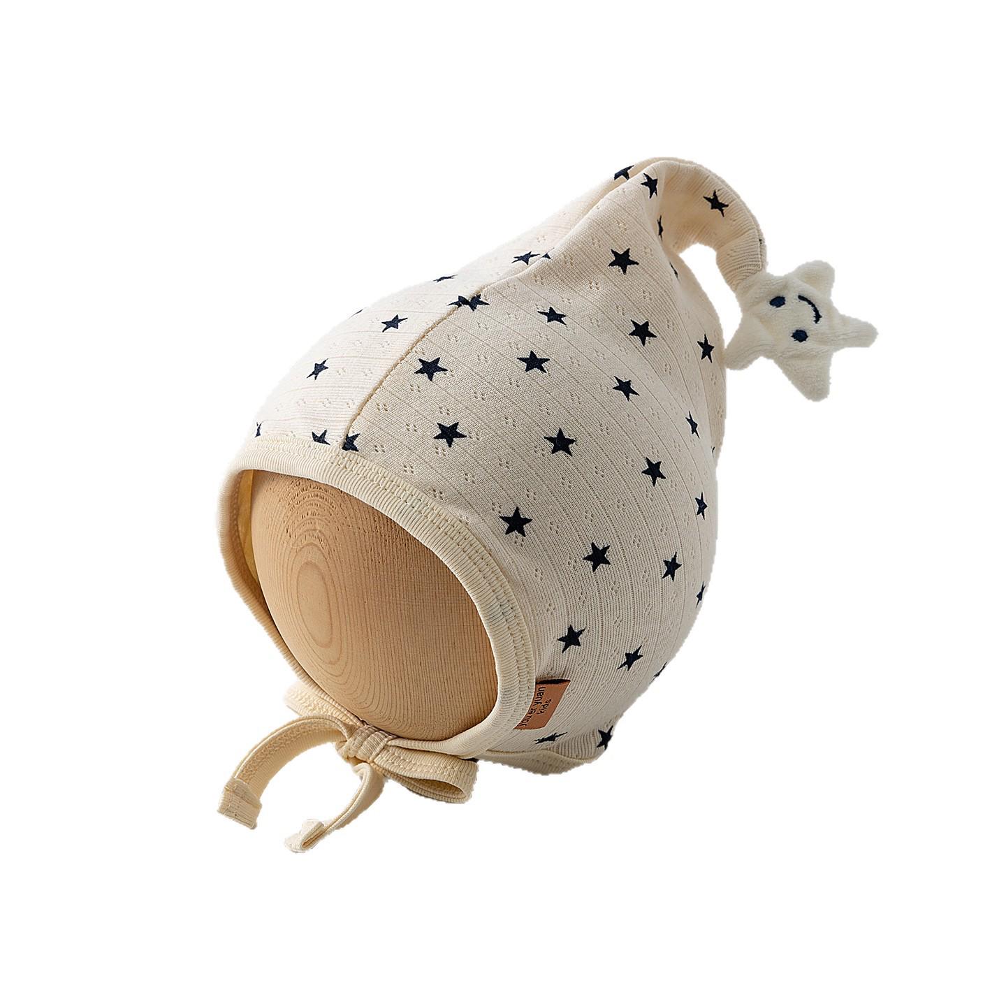 

Korean Baby Hat for Boys & Girls - Spring/Autumn Ear Protection, Pure Cotton Star Princess, Newborn Windproof Hat. Coffee Star Ear Protection Hat