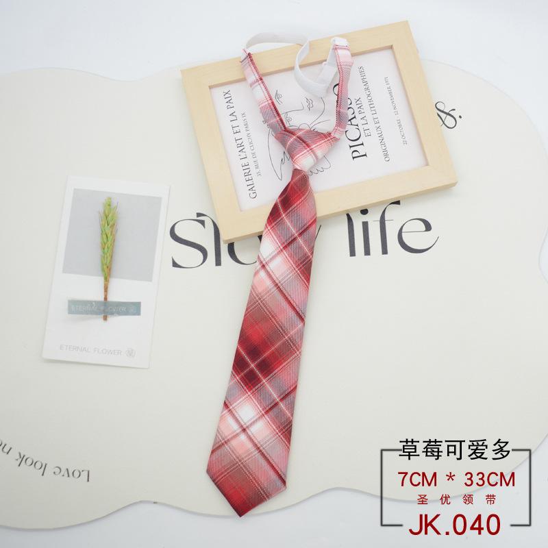 Tie Plaid Women Free Knotting Student College Style Japanese Short Uniform School Uniform Accessories Lazy