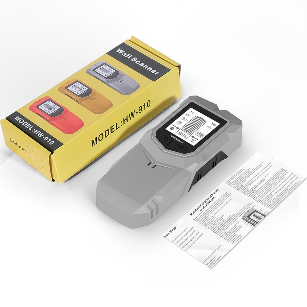 6 in 1 New Wall Scanner Stud Finder Cable Wires Depth Tracker Wall Metal Detector Electronic LCD Backlit  AC Wire Wood Finder