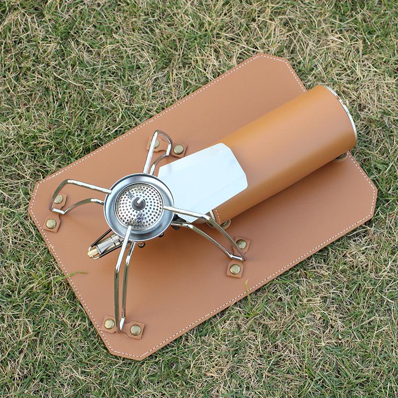 Japanese-Korean Gas Stove Leather Insulation Pad for Camping