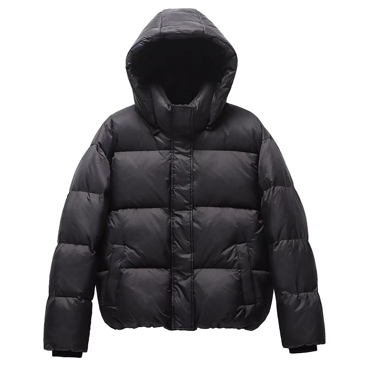 

Женская короткая пуховая куртка с графеном - Зимнее утепленное пальто из белого утиного пуха S (80-115 jin) чёрный