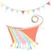 2PCS Colorful Pennant To Decorate Mexican Pastel Colored Pennants Hanging Bunting Banner For Birthday Party Wedding Decoration