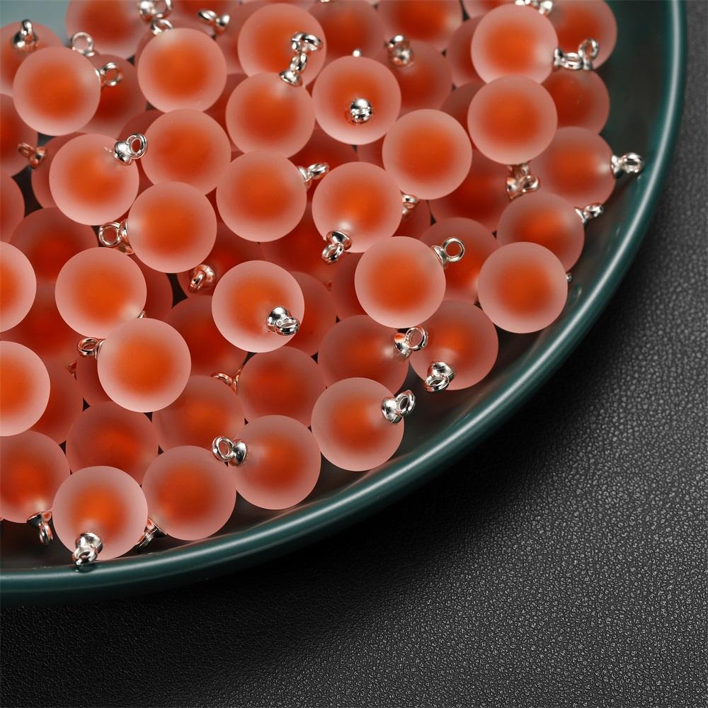 10Pcs/Lot Resin Frosted Round Pendants Charms for DIY Bracelet Earrings Necklace Pendant Jewelry Making Accessories Supplies