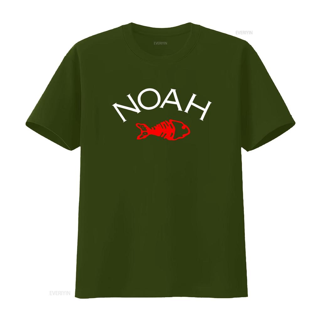 Noah Fishbone Kern Logo Print Rundhals T-Shirt SS19 Mode Streetwear Vintage Gewaschen Mode Vielseitig Lässig Weich