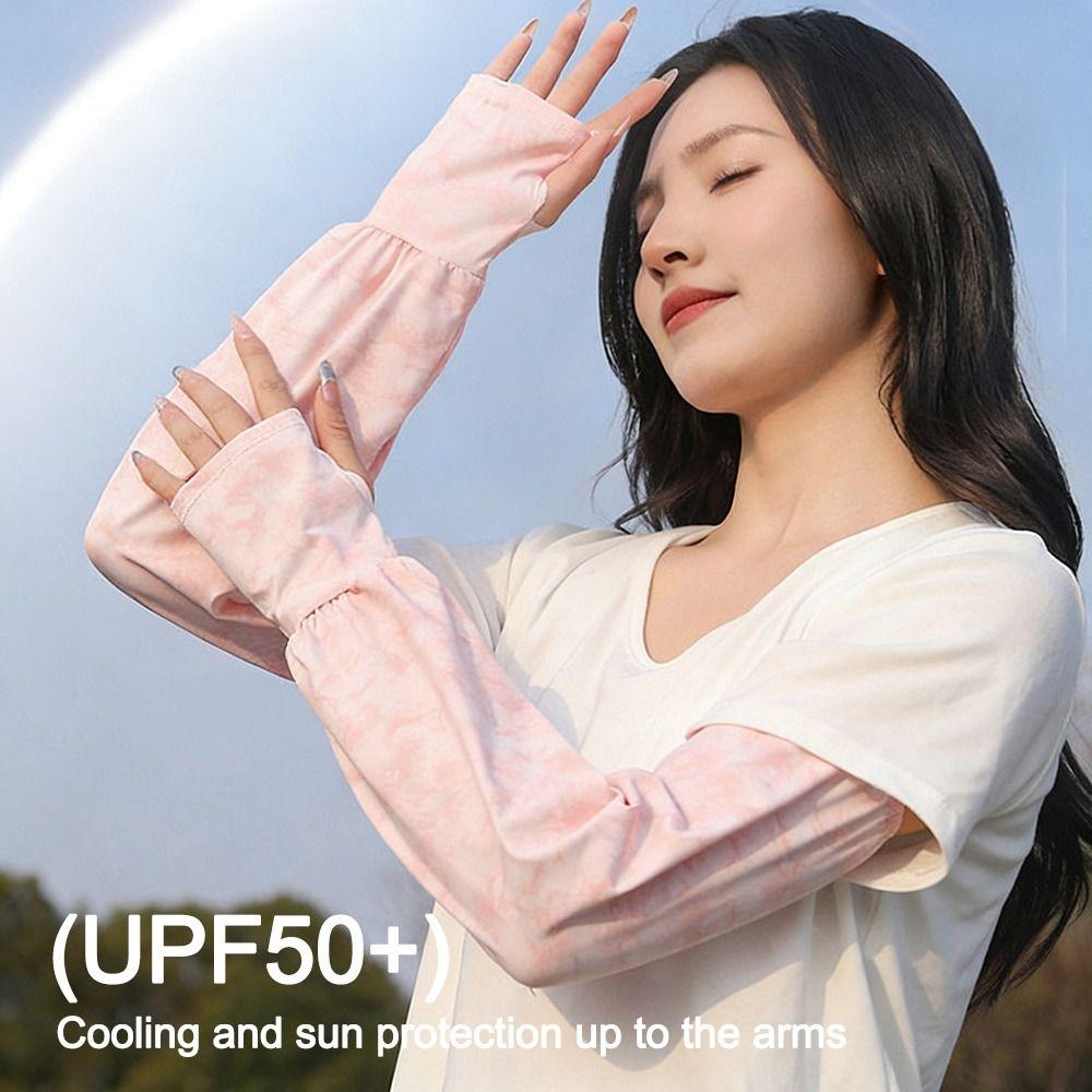 Fashion UV Solar Ice Anti-sunburn Sleeve Sun Protection Loose Arm Sleeves Long Driving Sleeve