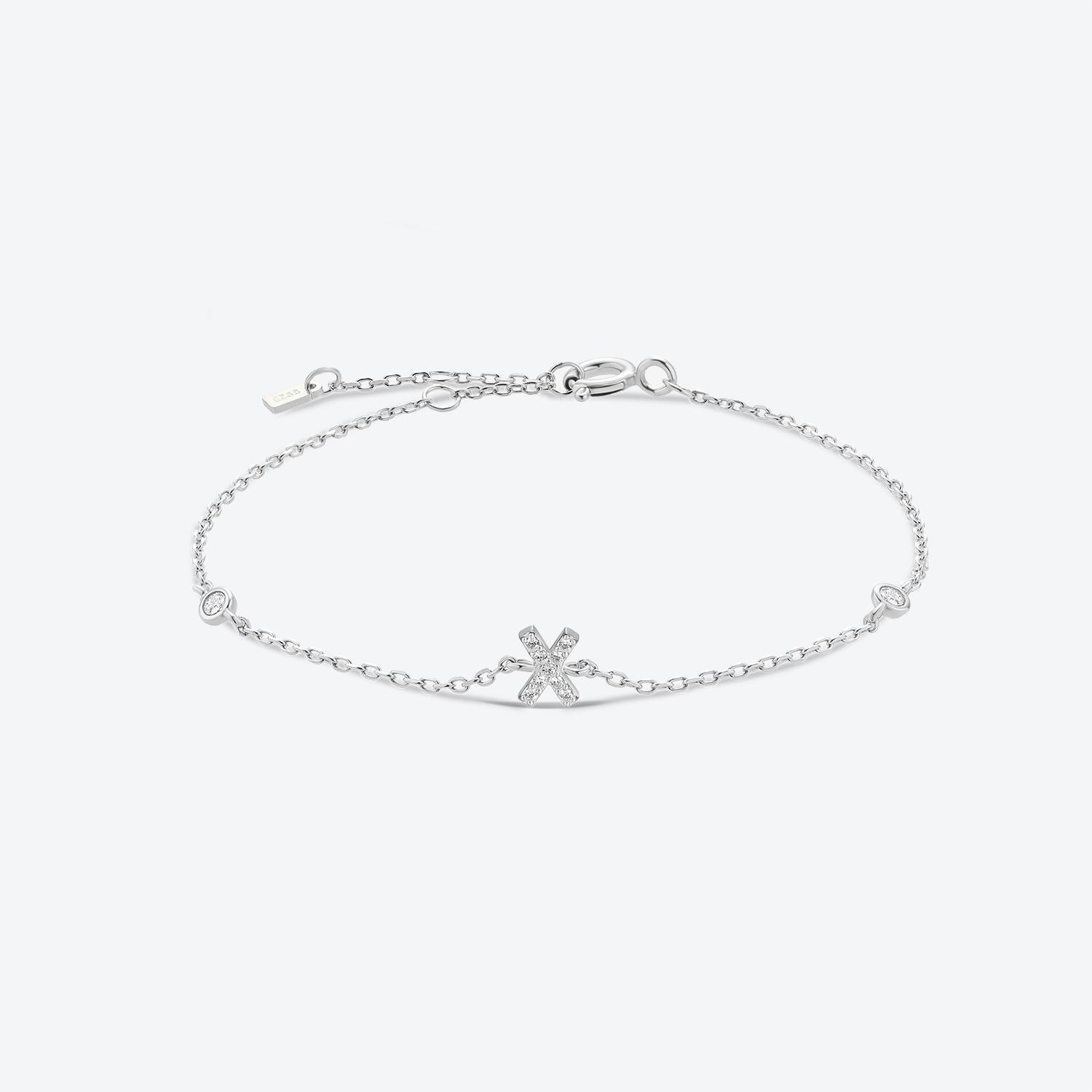 

ANDYWEN 925 Sterling Silver Monogram Letter Bracelet Crystal Luxury CZ Zircon Women Fine Jewelry M