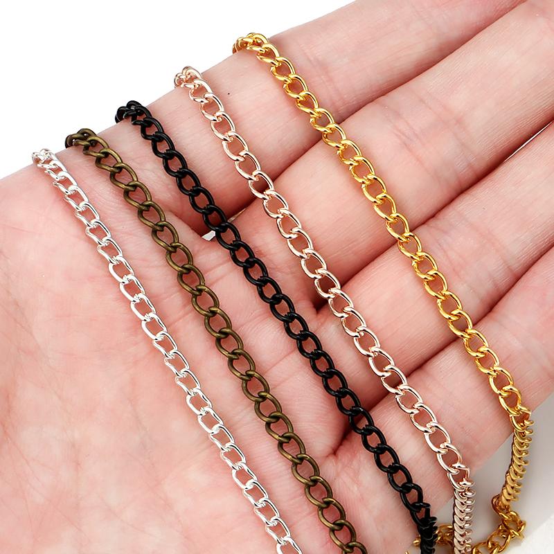 10m/Lot Tail Extender Chain Long Open Link Ring Extended Extension Necklace Chains For Jewelry Making Supplies Wholesale
