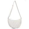 Waist Half Moon Belt Bag Solid Color Crossbody Bag Large Capacity Shoulder Bags Portable Nylon Plaid Travel Bags for Commuting